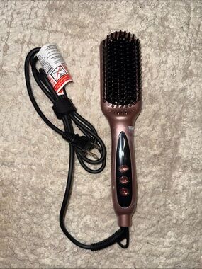 NWT LANDOT Rose Gold Electric Hair Straightening Brush